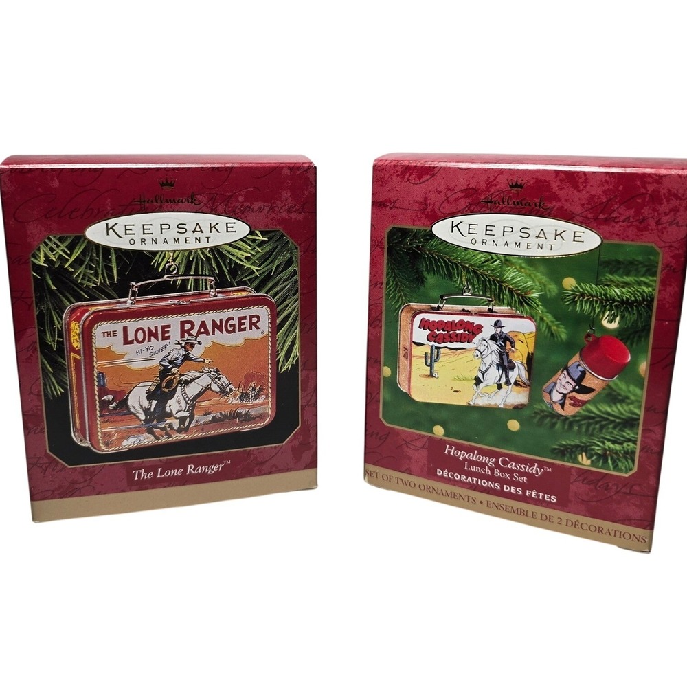 Hallmark Keepsake Lone Ranger & Hopalong Cassidy Lunchbox Ornament THERMOS RARE